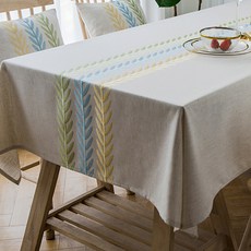 Jtory落葉亞麻防水桌布, 柔和的色調, 2 人 (130 x 90 厘米)