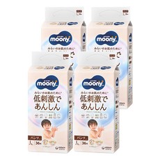 滿意寶寶 moony 日本版 頂級有機棉褲型尿布 9~14kg, L, 144片