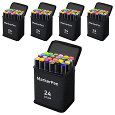 다다 디자인 드로잉 마카펜 천케이스, 24색, 5세트