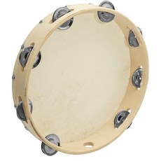 打擊樂器 手鼓 鈴鼓 羊皮鈴鼓 10吋, 1個, 原色