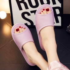 真皮頭層牛皮全皮防滑室內拖鞋 LS05, 淡紫色, 1個