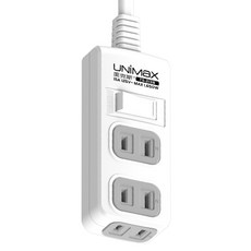 UNiMaX 美克斯 1切3座2P延長線 台灣製造, 3.6m, 白色, 1個