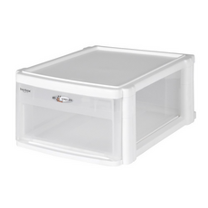 livinbox PC-2410 半透明抽屜收納盒, 透明+白色