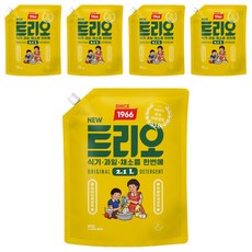 Trio 新復古廚房洗潔精 補充包, 2.1L, 5個