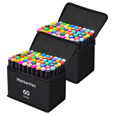 다다 디자인 드로잉 마카펜 천케이스, 60색, 2세트