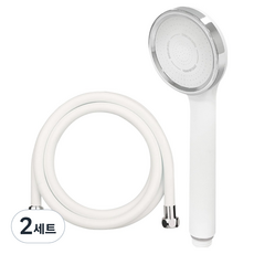 DAELIM BATH 增壓蓮蓬頭+PVC蓮蓬頭軟管 2m組, 2組, 白色(蓮蓬頭)+白色(軟管)