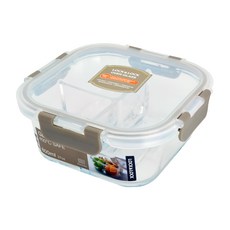 LocknLock 樂扣樂扣 三分隔耐熱玻璃保鮮盒, 1個