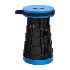 Skylife 伸縮折疊椅凳 IG013-02 直徑25 x 9~42cm, 藍色 + 黑色, 1個