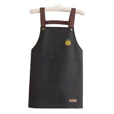 藝術咖啡廳防水圍裙, 黑色鳳梨