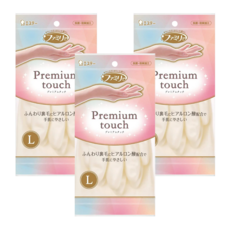 ST 雞仔牌 玻尿酸指尖強化絨裡手套 Premium touch 添加玻尿酸成分 全面止滑加工設計, L, Pearl White, 3包