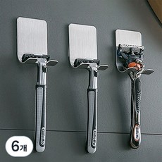 Musikine 3M 強力黏貼 304不鏽鋼 刮鬍刀架, 銀色, 6個