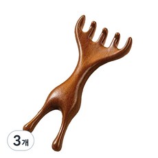 양방향 사슴뿔 경락 마사지 빗 두피 목 페이스 아이홀, 3개, 혼합색상