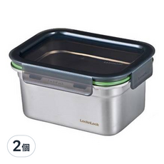 LocknLock 樂扣樂扣 Stackable 不鏽鋼保鮮盒 1L, 2個, 盒身 + 上蓋