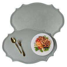 Marbella 經典餐桌墊, 灰色, 30 x 45 x 0.2 cm, 2個