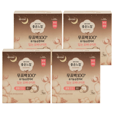 좋은느낌 무표백 유기농 입는 오버나이트, 중형, 8개입, 4개