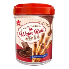 義美 威化捲輕巧桶 巧克力, 318g, 1桶