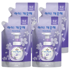 LION 獅王 趣淨 泡泡洗手慕斯補充包 紫羅蘭花香, 200ml, 4包