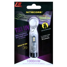 NITECORE 奈特科爾 TIKI UV 專業檢測應用 鑰匙扣燈 365nm 高顯白光 70流明 USB充電, 黑色 + 透明色, 1個