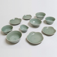 Choyeo 陶瓷青梅花2件套, 飯碗 2p + 湯碗 2p + Jigri 碗 + 唇砂鍋 + 梅子碗 1 號 2p + 梅子碗 2 號 2p