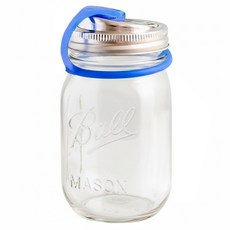 Ball 梅森 隨行玻璃梅森罐 窄口徑 藍色 16oz, 1組, 480ml