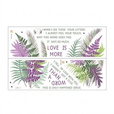 WA. WALL ART 防水PVC 無痕設計壁貼 FX-C155 2張, 蕨葉 紫色 + 綠色