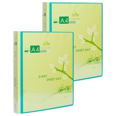 Lan CHYn 連勤牌文具 PP四孔圓型夾, 綠色, 2個