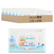 lalune 蘭韻 純水濕巾 有蓋, 1入, 12包