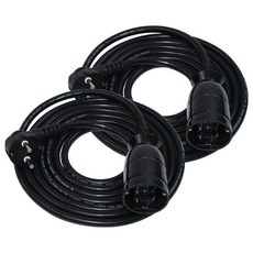 One Stop 高容量 1孔延長線 16A, 1.5m, 黑色, 2個