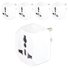 Dr.AV 聖岡科技 台灣專用萬國轉換插頭 3孔 TNT-85, 白色, 5個, 4cm