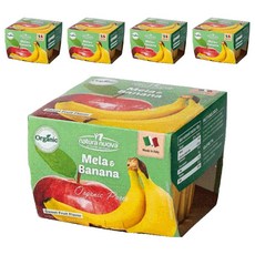 네추럴누바 유기농 생과일 컵퓨레 바나나 2p, 혼합맛(바나나/사과), 5개, 200g