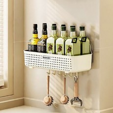 Ibriyoung 廚房壁掛式收納籃, 1個, 奶油色