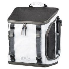 DOG CAT STAR 汪喵星球 小方塊寵物外出包 適用於8公斤以下犬貓 堅固, 極簡白, 1個, 34.5 x 31 x 25cm 背帶寬度6.2cm