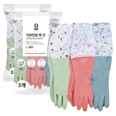 모스트픽 기모안감 고무장갑 밴드형 3종세트, 혼합색상, 대(L), 6개