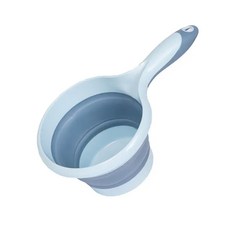 伸縮折疊掛式水瓢 可攜帶居家廚房衛浴應用 多用途環保材質, 藍色, 1個