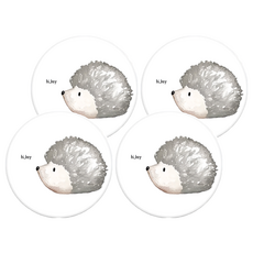 硅藻土吸水杯墊 圓形, 刺蝟, 4個