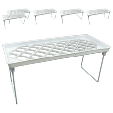 分層摺疊收納架 小尺寸 PP材質金屬支架, 白色, 6個