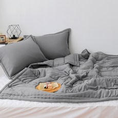 Magic Bed 素色絎縫棉被, 灰色