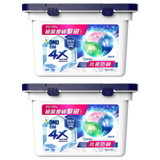 白蘭 4X極淨酵素抗病毒洗衣球 抗菌防螨, 18顆, 2盒