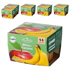 네추럴누바 유기농 생과일 컵퓨레 바나나 2p, 혼합맛(바나나/사과), 6개, 200g
