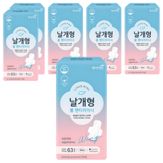 YEJIMIIN 玥之美人 每日蝶翼護墊, 6包, 加長型(18cm), 63片