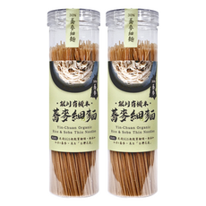 銀川 有機30%蕎麥細麵, 350g, 2罐