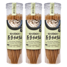 銀川 有機30%蕎麥細麵, 350g, 3罐