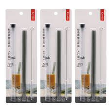 Kiyodo 彩色玻璃大口徑吸管 3件組, 3組, 3件