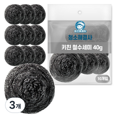 Clean Trouble Shooter 廚房鋼絲絨 40g, 3個, 10入