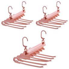 공간활용 6단 바지걸이 옷걸이, 핑크, 3개