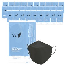 클라링 베이직핏 황사 방역마스크 중형 KF94, 50개입, 1개, 블랙