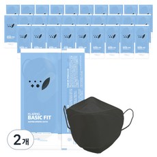클라링 베이직핏 황사 방역마스크 중형 KF94, 50개입, 2개, 블랙