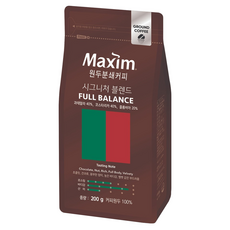 맥심 원두커피 시그니처 블렌드 풀 밸런스, 커피메이커, 200g, 1개