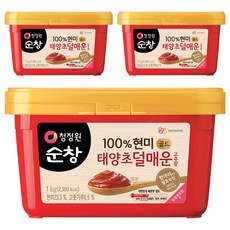 清淨園 Sunchang 黃金糙米韓式辣椒醬 減辣版, 1kg, 3個