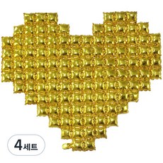 Pang Party 大愛心紀念日氣球 + 打氣筒 + 矽膠膠帶, 4套, 金色